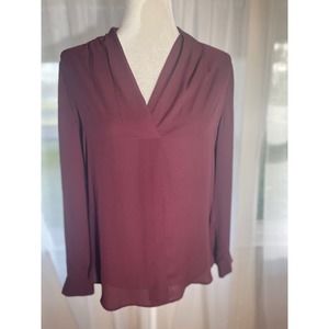 Vince‎ Camuto Size XS Women's Blouse Long Sleeve Pullover Burgundy